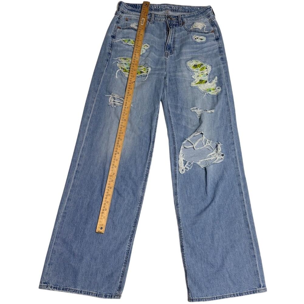 AE Skater Jeans Floral Patched Distressed Men’s 32x30 - Picture 4 of 12